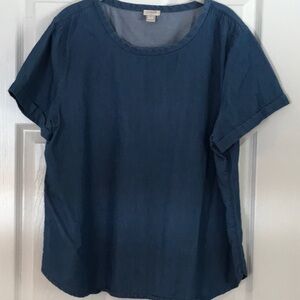 J. Crew Factory Women's Blue Short Sleeve Top